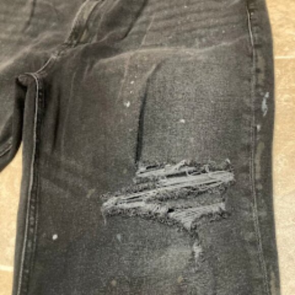 HUDSON | Zack Skinny Stretch Jeans Black Paint Splatter Distressed Denim Sz 42 - Picture 8 of 14